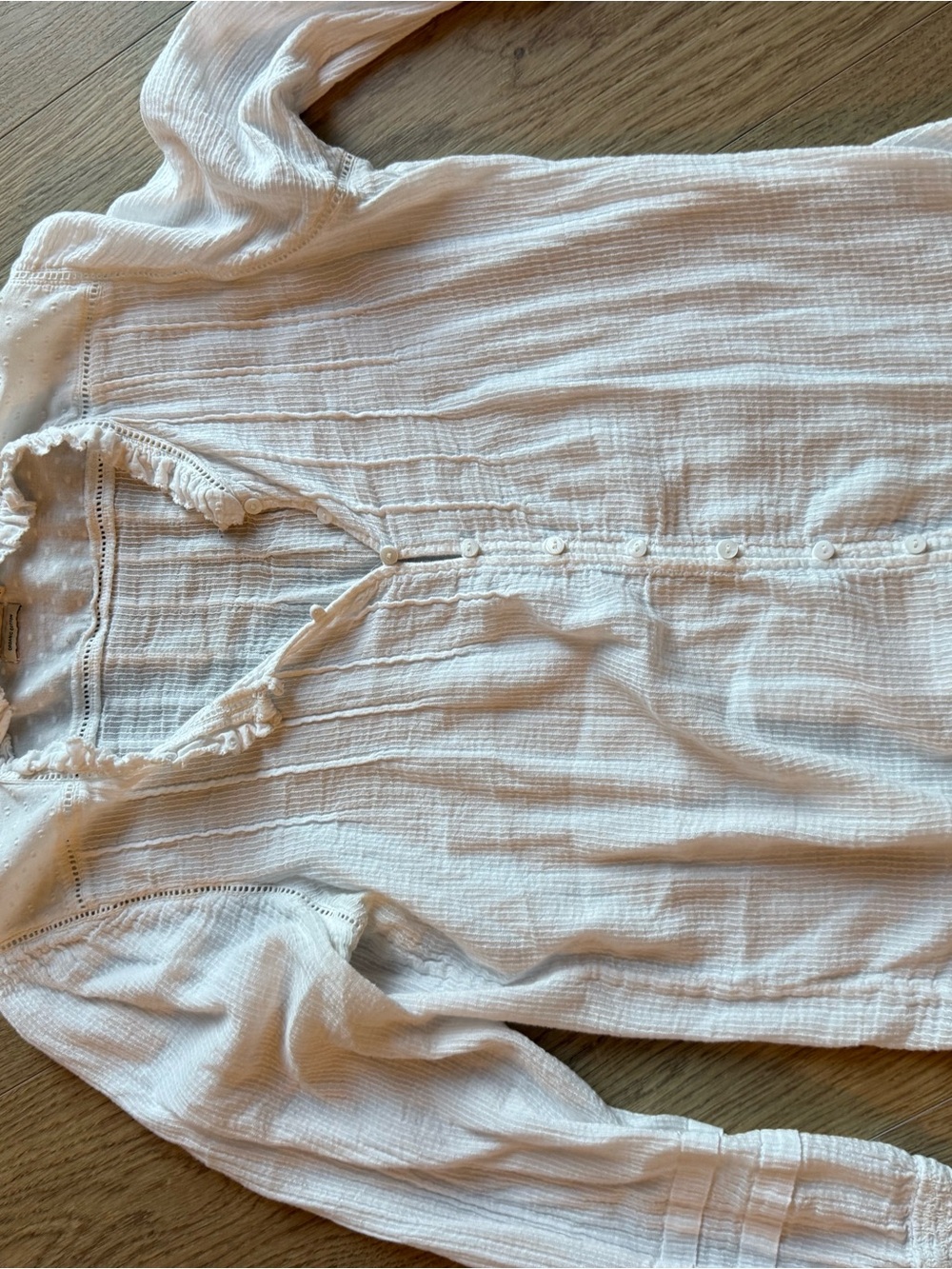 Faherty White Textured Long-Sleeve Shirt